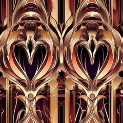  Elegant Art Deco Style Pattern in Warm Tones