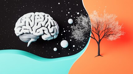 A stylized illustration of a human brain and a digital network merging, symbolizing the future of human AI collaboration and the potential for shared intelligence.