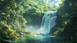 © Tuwaporn - Scenic view of a waterfall in a tropical rainforest