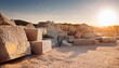 © Richard - sunlit stone quarry with large rock blocks