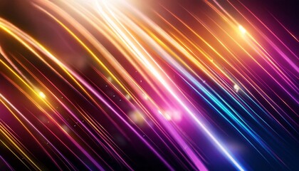 electric bright neon lines ith bokeh elegant lens flare abstract background dust sparks