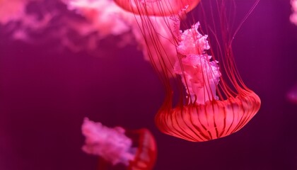 Poster - jellyfish new 2023 trending pantone viva magenta colour