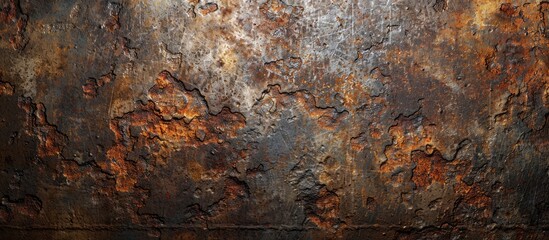Aufkleber - Industrial background of weathered brown iron with a rusty cast appearance providing room for a copy space image