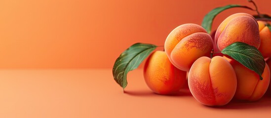 Aufkleber - An image featuring apricots against a blank background for adding text or graphics. Creative banner. Copyspace image
