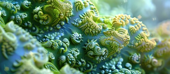 Aufkleber - Fractal Romanesco featuring intricate patterns suitable for a copy space image