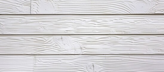 Aufkleber - Detailed close up shot of white vinyl siding exhibiting a realistic wood grain texture Background with a patterned frame provides ample copy space for text