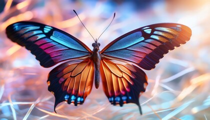 vibrant butterfly with colorful intricate wing patterns perfect for nature wildlife and insect themed designs and projects