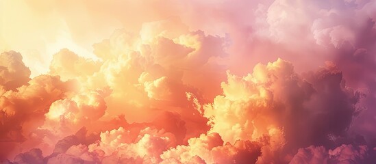 Poster - Abstract dramatic sky with artistic dark clouds at sunset creating a natural pattern ideal as a beautiful scenic wallpaper with copy space image