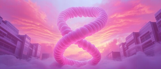 Wall Mural - a pink and purple spiral with the number 8 in the middle