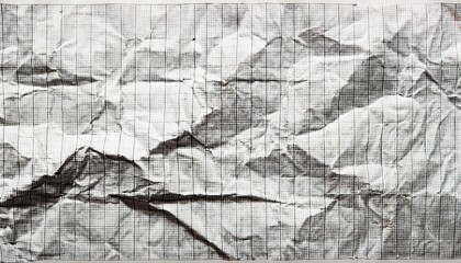 Wall Mural - old crumpled or wrinkled graph paper texture