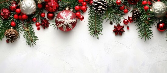 Poster - Traditional Christmas decorations adorn the border leaving ample space for a copy space image