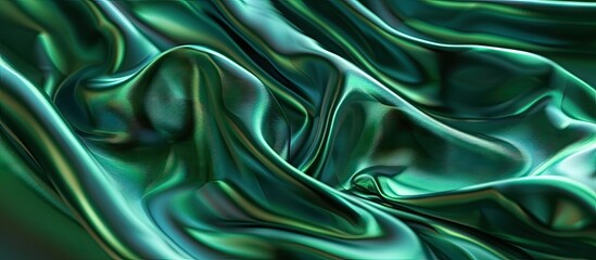 Aufkleber - Smooth and elegant luxury green silk fabric can serve as a colorful textured background for a close up copy space image