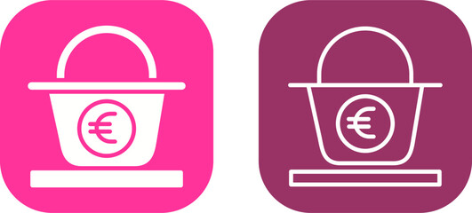 Sticker - Euro Basket Vector Icon