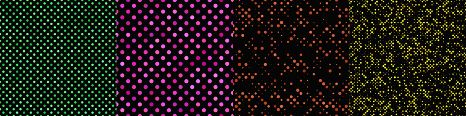 Poster - Seamless geometric dot pattern background set