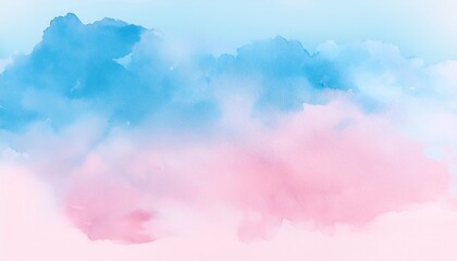 Wall Mural - watercolor pastel pink with tranquil sky blue