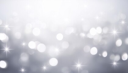 Wall Mural - abstract blur white and silver color background with star glittering light