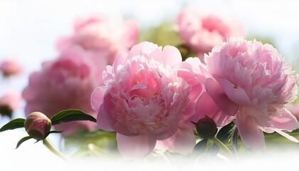 Wall Mural - beautiful delicate pink flowers peonies