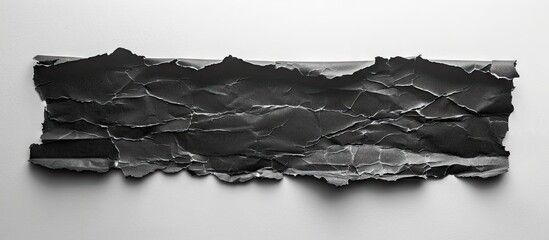 Canvas Print - Black torn paper contrasted against a white backdrop suitable for incorporating text or images in the open area. Creative banner. Copyspace image