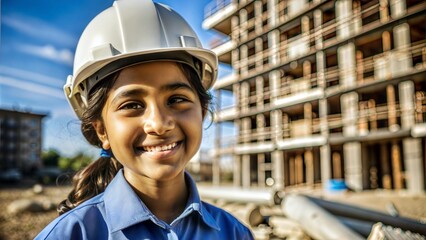 Poster - close up portrait of a happy indian girl