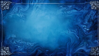 Wall Mural - blue background vintage marbled textured border