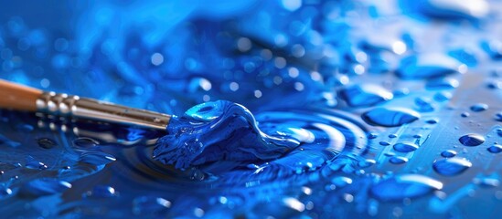 Poster - Create an image with a blue paint stroke in the copy space image