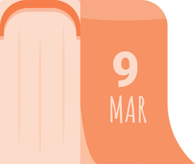 Poster - Tear off calendar page displays the date march 9th for appointment reminders and important dates