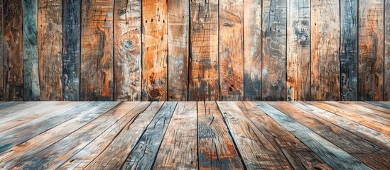 Aufkleber - Old weathered wooden wall with rustic charm perfect as a copy space image