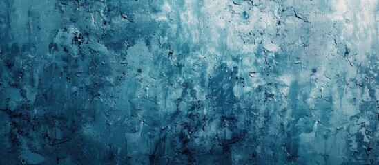 Poster - A close up of a grainy blue concrete studio wall with copy space image for product placement or website advertising