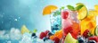 © HN Works - Refreshing chilled beverages like icy cold drinks and fresh juicy juices perfect for hot summer days with copy space image
