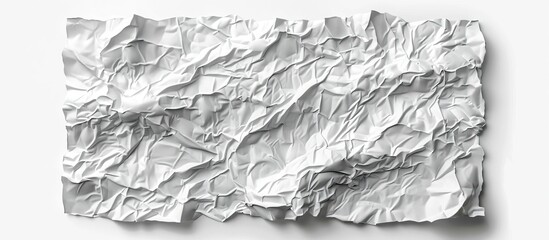 Aufkleber - Old crumpled white paper with realistic tears wrinkles and creases on a transparent background viewed from the top Suitable for digital designs or text with a grungy textured style Ideal for a copy sp