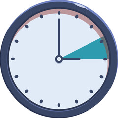 Poster - round wall clock showing almost half past twelve time, time management concept