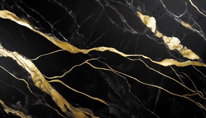 Wall Mural - black marble with golden vein