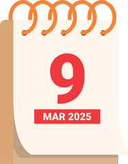 Poster - Calendar showing the ninth day of march in the year 2025