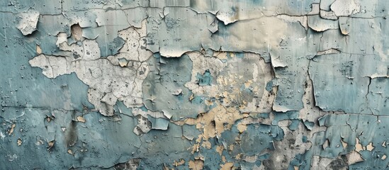 Aufkleber - Abstract effect created by aged wall with cracked and peeling paint offering a unique copy space image