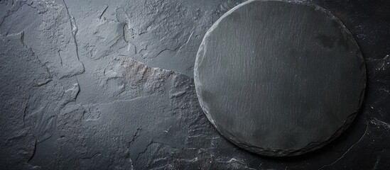 Poster - Slate plate with no food on it suitable for a copy space image Ideal for food related themes like cooking healthy eating or vegetarian diets