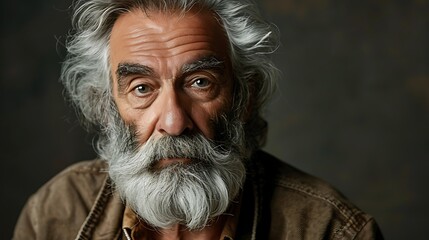 Poster - A close-up portrait of an older man with a distinguished beard and thoughtful expression.