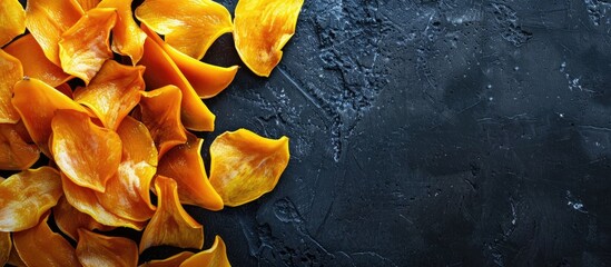 Poster - Healthy snack option with dried mango slices providing a copy space image opportunity