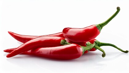 Wall Mural - red chilli in white background