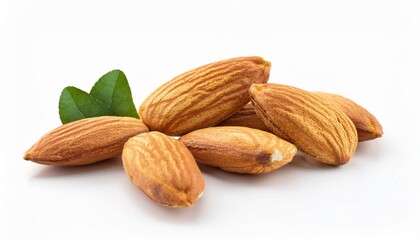 Wall Mural - almonds nut isolated on white background they are highly nutritious and rich in healthy fats