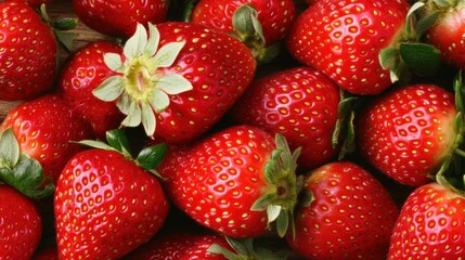 Close-up of a Strawberries in a market