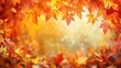 © Vasiliy - autumn tree in idyllic beautiful blurred autumn landscape panorama with fall leaves in sunshine, advertising space on leaf ground, a day outdoors in golden october, cheerful fall leaf season concept