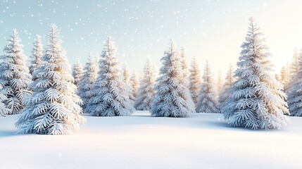 Canvas Print - Snowy Forest Landscape.