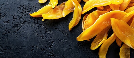 Poster - Healthy snack option with dried mango slices providing a copy space image opportunity