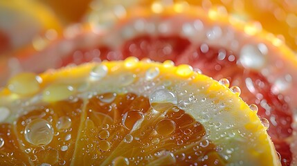 Wall Mural - Close-up of water droplets on a fresh fruit surface