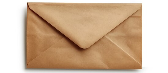 Sticker - Brown craft paper envelope sealed isolated on a white background with copy space image