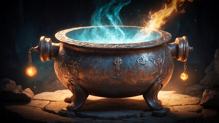 Wall Mural - A sorcerer's cauldron boiling a potion