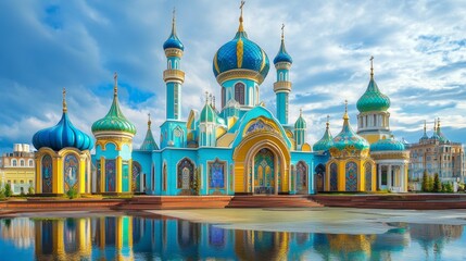 Multi-faith temple complex in Kazan, Russia, with colorful churches, mosques, and worship spaces. This landmark highlights the city's rich religious heritage and is a top destination for tourists.