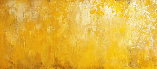 Leinwandbilder - Abstract saffron wash background with a grungy shabby unevenly painted plaster wall texture resembling a retro wall with copy space image
