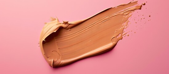 Poster - Several foundation swatches showcasing different textures isolated on a pink background with room for a copy space image