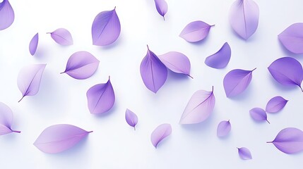 Sticker - Purple Leaves on a White Background